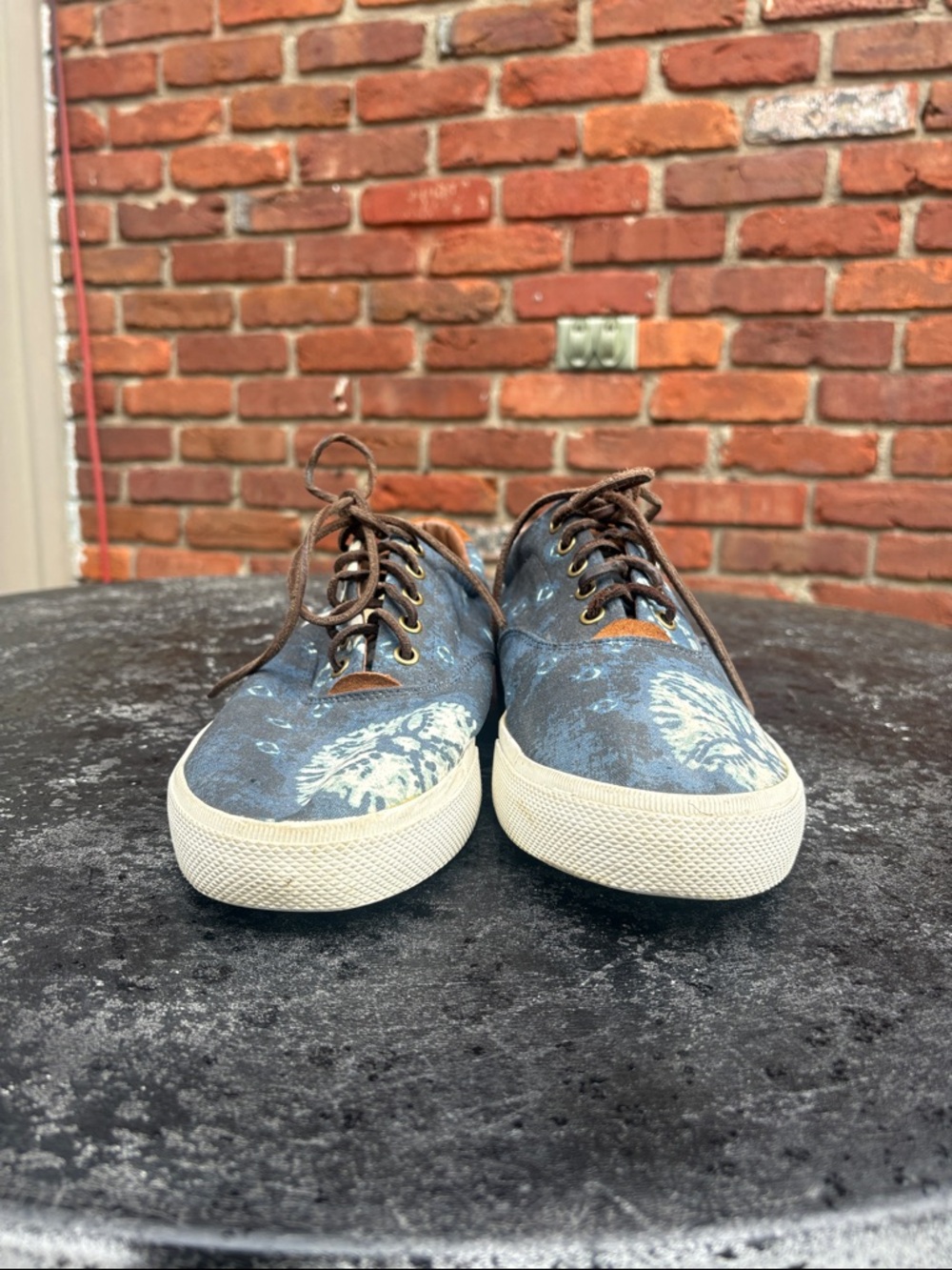Polo by Ralph Lauren Blue Floral Canvas Sneakers. Size 12D - Picture 5 of 8